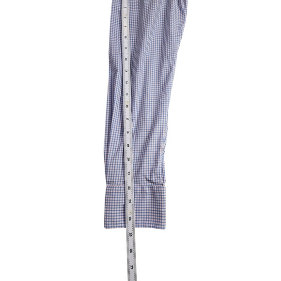 Peter Millar Mens Button Down Shirt Long Sleeve Size Med Blue Pink Cotton Blend - Picture 7 of 13